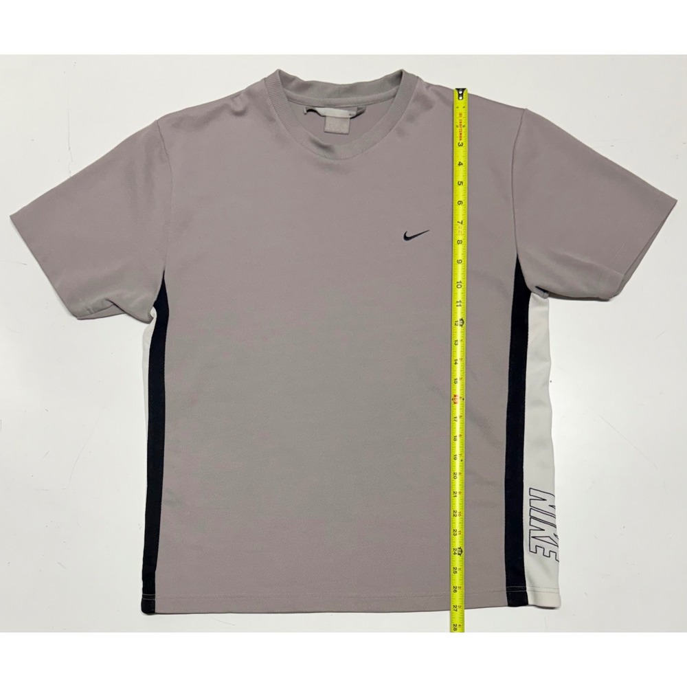 VTG Y2K Nike Mens Grey Athletic Training T-Shirt Short‎ Sleeve Mesh Top Large